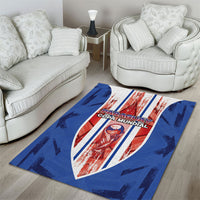Paraguay Football Area Rug Trophy Grunge Stripes