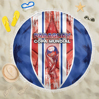 Paraguay Football Beach Blanket Trophy Grunge Stripes