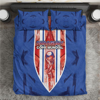 Paraguay Football Bedding Set Trophy Grunge Stripes