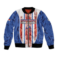 Custom Paraguay Football Bomber Jacket Trophy Grunge Stripes