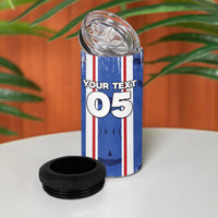 Custom Paraguay Football 4 in 1 Can Cooler Tumbler Trophy Grunge Stripes