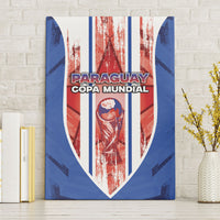 Paraguay Football Canvas Wall Art Trophy Grunge Stripes