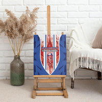 Paraguay Football Canvas Wall Art Trophy Grunge Stripes