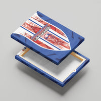 Paraguay Football Canvas Wall Art Trophy Grunge Stripes