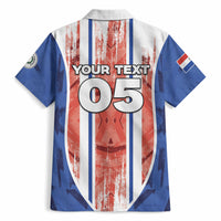 Custom Paraguay Football Hawaiian Shirt Trophy Grunge Stripes