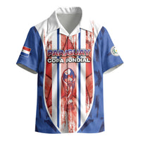 Custom Paraguay Football Kid Hawaiian Shirt Trophy Grunge Stripes