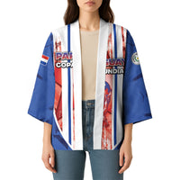 Custom Paraguay Football Kimono Trophy Grunge Stripes