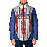 Custom Paraguay Football Padded Jacket Trophy Grunge Stripes