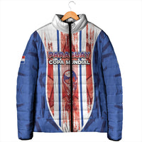 Custom Paraguay Football Padded Jacket Trophy Grunge Stripes
