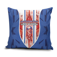 Paraguay Football Pillow Cover Trophy Grunge Stripes