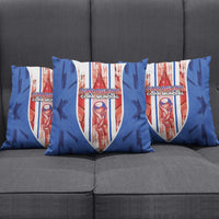 Paraguay Football Pillow Cover Trophy Grunge Stripes