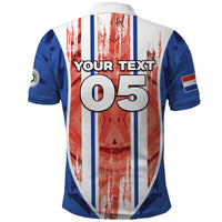 Custom Paraguay Football Polo Shirt Trophy Grunge Stripes