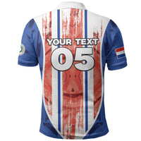 Custom Paraguay Football Polo Shirt Trophy Grunge Stripes