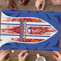 Paraguay Football Puzzle Trophy Grunge Stripes