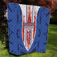 Paraguay Football Quilt Trophy Grunge Stripes