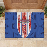 Paraguay Football Rubber Doormat Trophy Grunge Stripes