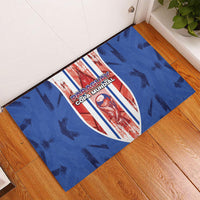 Paraguay Football Rubber Doormat Trophy Grunge Stripes