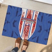 Paraguay Football Rubber Doormat Trophy Grunge Stripes