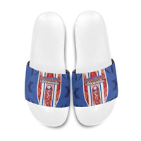 Paraguay Football Slide Sandals Trophy Grunge Stripes