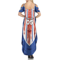 Custom Paraguay Football Summer Maxi Dress Trophy Grunge Stripes