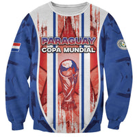Custom Paraguay Football Sweatshirt Trophy Grunge Stripes