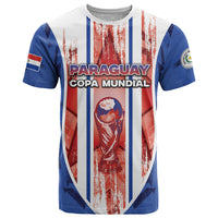 Custom Paraguay Football T Shirt Trophy Grunge Stripes