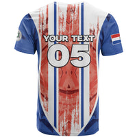 Custom Paraguay Football T Shirt Trophy Grunge Stripes