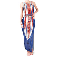 Custom Paraguay Football Tank Maxi Dress Trophy Grunge Stripes