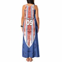 Custom Paraguay Football Tank Maxi Dress Trophy Grunge Stripes