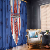 Paraguay Football Window Curtain Trophy Grunge Stripes