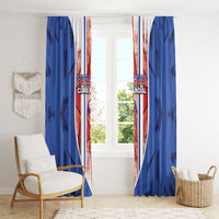 Paraguay Football Window Curtain Trophy Grunge Stripes