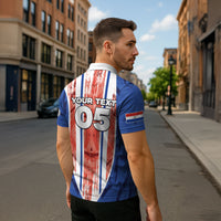 Custom Paraguay Football Zipper Polo Shirt Trophy Grunge Stripes