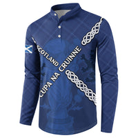 Custom Scotland Football Button Sweatshirt Saltire Celtic Knot Lion Rampant