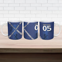 Custom Scotland Football Ceramic Mug Saltire Celtic Knot Lion Rampant