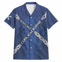 Custom Scotland Football Hawaiian Shirt Saltire Celtic Knot Lion Rampant