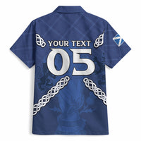 Custom Scotland Football Hawaiian Shirt Saltire Celtic Knot Lion Rampant
