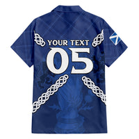 Custom Scotland Football Hawaiian Shirt Saltire Celtic Knot Lion Rampant