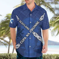 Custom Scotland Football Hawaiian Shirt Saltire Celtic Knot Lion Rampant