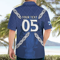 Custom Scotland Football Hawaiian Shirt Saltire Celtic Knot Lion Rampant