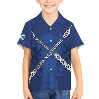 Custom Scotland Football Hawaiian Shirt Saltire Celtic Knot Lion Rampant