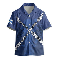 Custom Scotland Football Kid Hawaiian Shirt Saltire Celtic Knot Lion Rampant