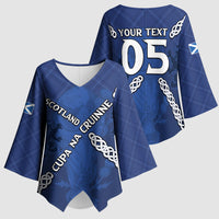 Custom Scotland Football Kimono Sleeve Blouse Saltire Celtic Knot Lion Rampant