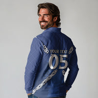 Custom Scotland Football Long Sleeve Polo Shirt Saltire Celtic Knot Lion Rampant