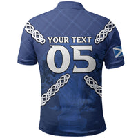 Custom Scotland Football Polo Shirt Saltire Celtic Knot Lion Rampant