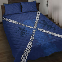 Scotland Football Quilt Bed Set Saltire Celtic Knot Lion Rampant