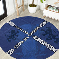 Scotland Football Round Carpet Saltire Celtic Knot Lion Rampant