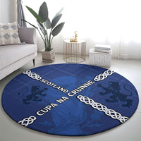 Scotland Football Round Carpet Saltire Celtic Knot Lion Rampant