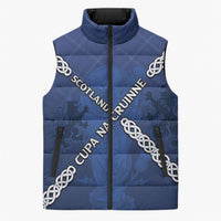 Custom Scotland Football Sleeveless Puffer Jacket Saltire Celtic Knot Lion Rampant