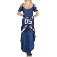 Custom Scotland Football Summer Maxi Dress Saltire Celtic Knot Lion Rampant
