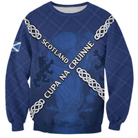 Custom Scotland Football Sweatshirt Saltire Celtic Knot Lion Rampant